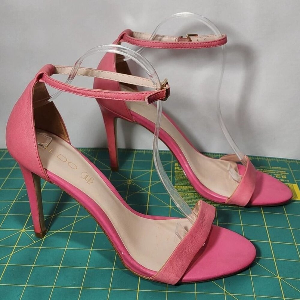 Aldo coral pink stiletto leather heels